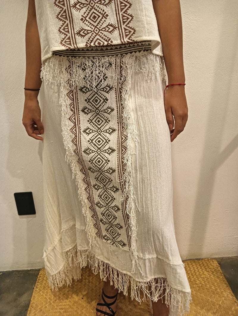 conjunto algodon blusa y falda