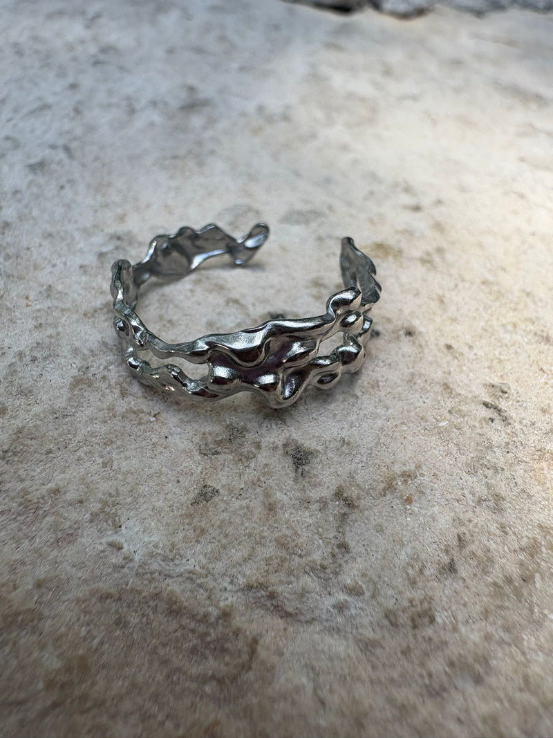 Anillo acero en color plata