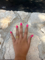 Anillo en Acero color dorado de palos