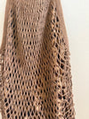 Bolso en tela forma de red en marron forro leopardo
