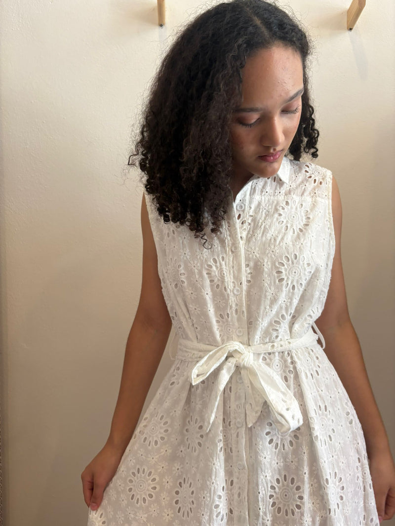 Vestido largo con cinturon