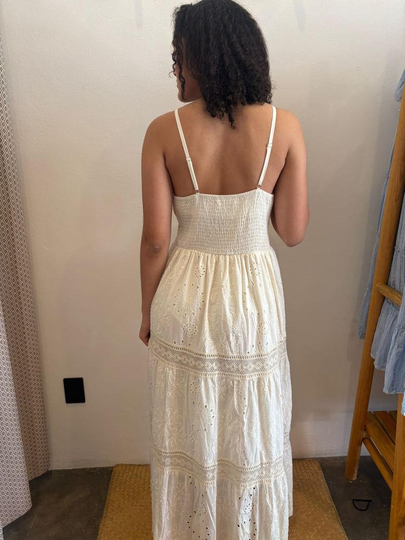 Vestido largo encaje