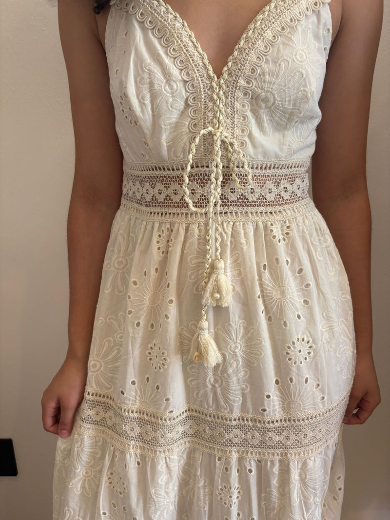 Vestido largo encaje